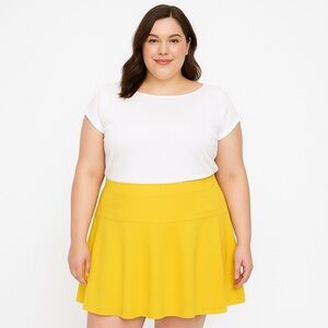 Lane Bryant Yellow A-Line Full Skirt Plus Size 20 | 3299